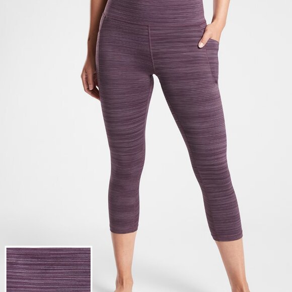 Athleta Pants - Athleta Salutation Stash Pocket II Space Dye Capri Cascadia Violet Size 2x